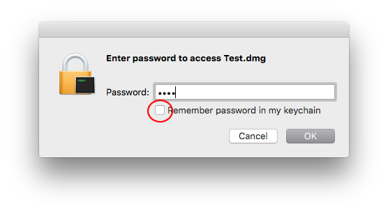 Disk Image .dmg Does Not Ask For Password When Encrypted
